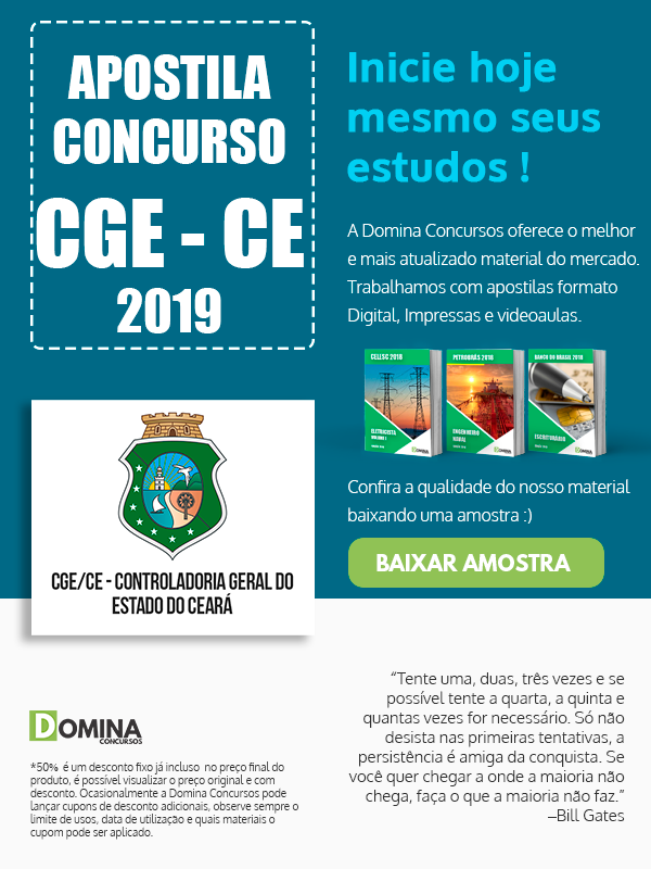 Apostila CGE CE 2019 Auditor Campo Governamental