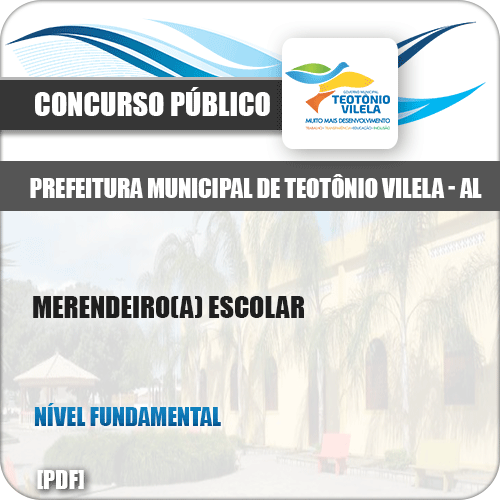 Apostila Concurso Pref Teotônio Vilela AL 2019 Merendeiro Escolar