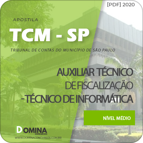 Apostila TCM SP 2020 Auxiliar Tecnologia da Informação