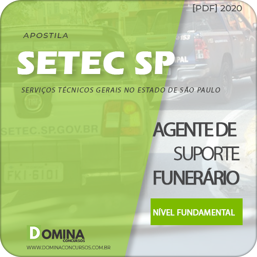 Apostila SETEC Campinas SP 2020 Agente de Suporte Funerário