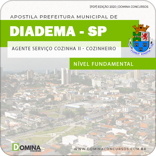 Apostila Pref Diadema SP 2020 Agt Serviço Cozinha II Cozinheiro