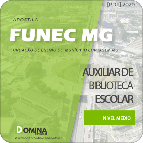 Apostila FUNEC Contagem MG 2020 Auxiliar Biblioteca Escolar
