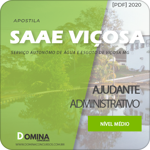 Apostila Seletivo SAAE Viçosa MG 2020 Ajudante Administrativo