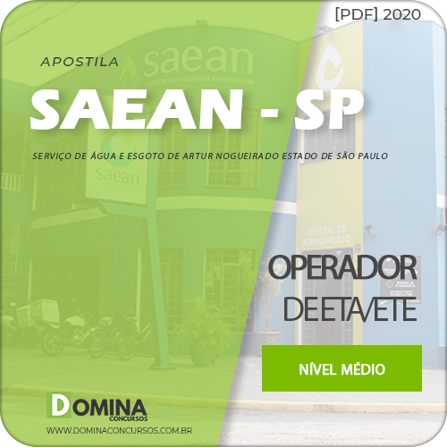 Apostila SAEAN Artur Nogueira SP 2020 Operador ETA ETE