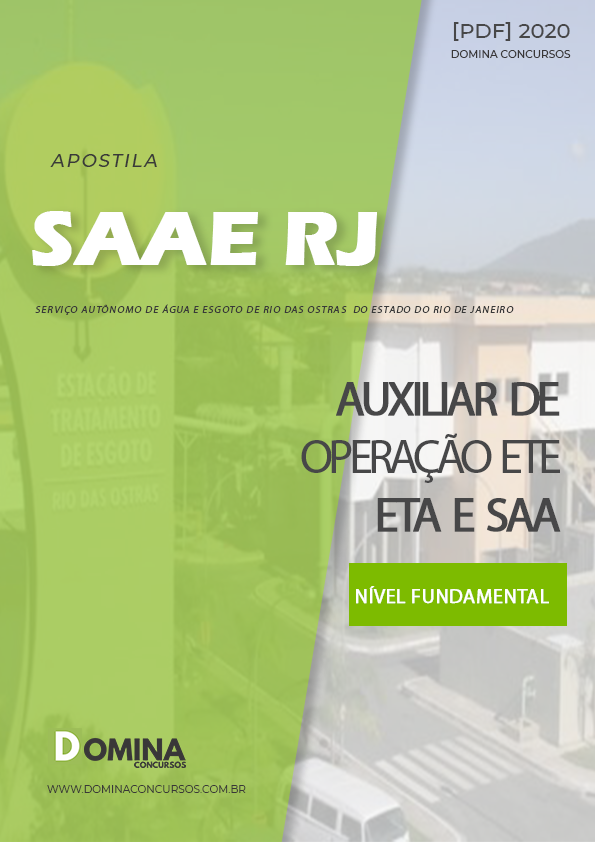 Apostila SAAE RJ 2020 Auxiliar de Operação ETE ETA SAA