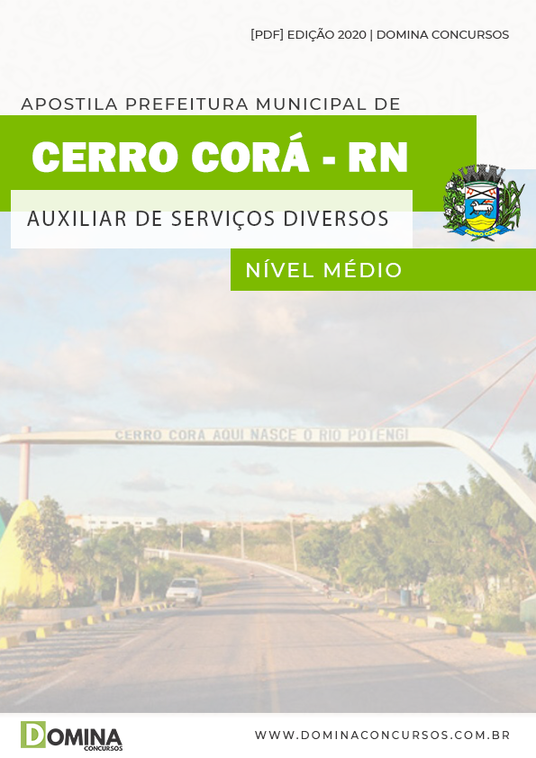 Apostila Câmara Cerro Corá RN 2020 Aux Serviços Diversos