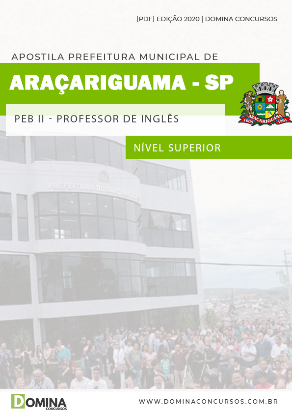 Apostila Pref Araçariguama SP 2021 Professor de Inglês