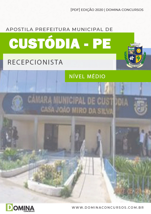 Apostila Câmara Custódia PE 2020 Recepcionista