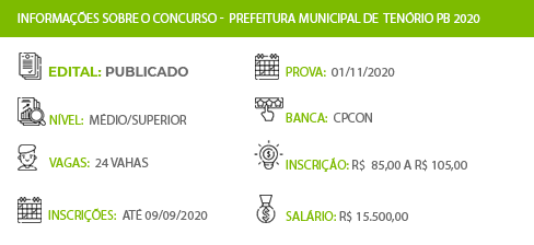 Apostila Concurso Pref Tenório PB 2020 Agente Administrativo