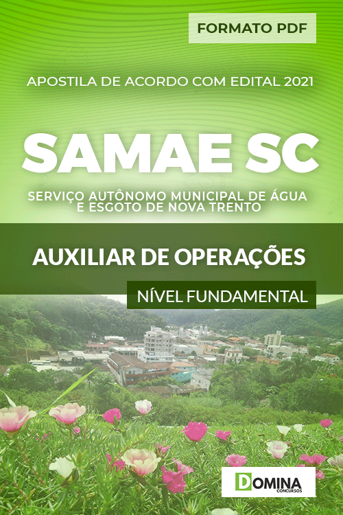 Apostila SAMAE Nova Trento SC 2021 Auxiliar de Operações