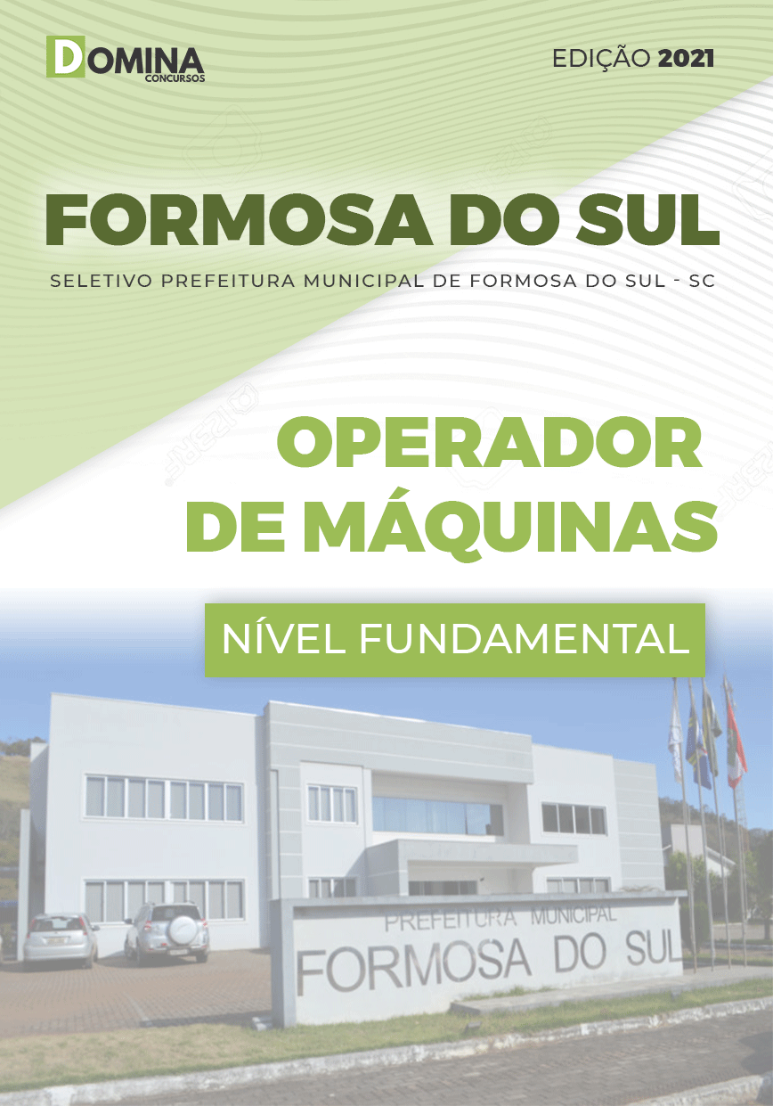 Apostila Formosa do Sul SC 2021 Operador de Máquinas