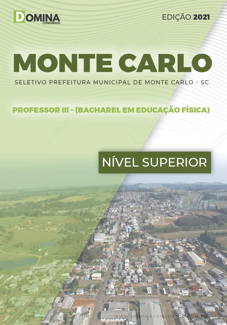 Apostila Pref Monte Carlo SC 2021 Prof III Bacharel ED Física