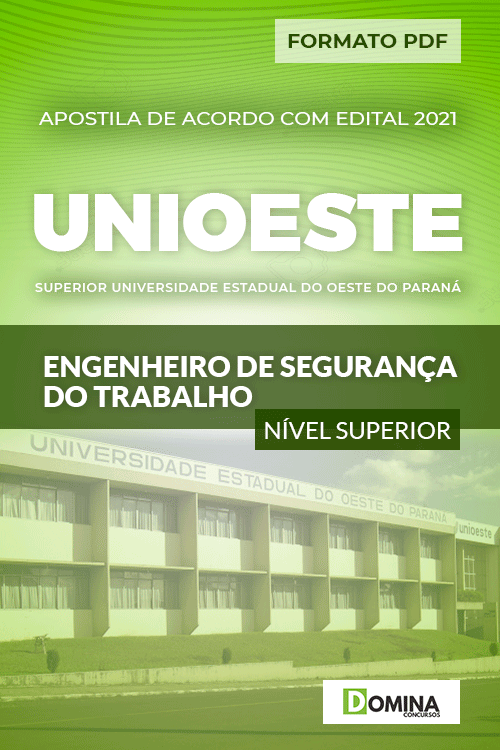 Apostila Unioeste PR 2021 Engenheiro Segurança do Trabalho