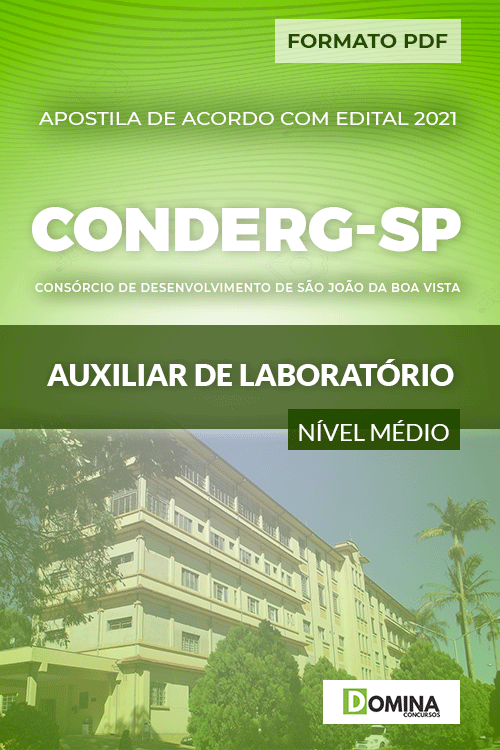 Apostila Seletivo CONDERG SP 2021 Auxiliar de Laboratório