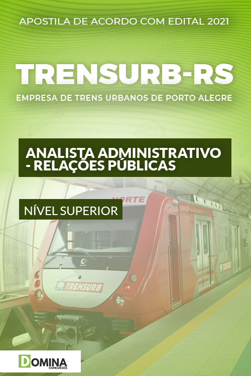 Apostila TRENSURB RS 2021 Analista ADM Relações Públicas