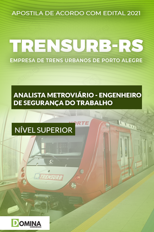 Apostila TRENSURB RS 2021 Analista Metroviário ENG Segurança
