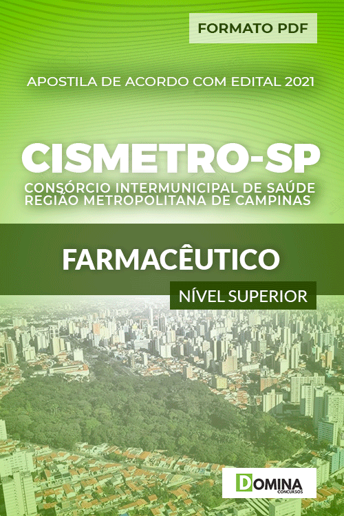 Apostila Processo Seletivo CISMETRO SP 2021 Farmacêutico