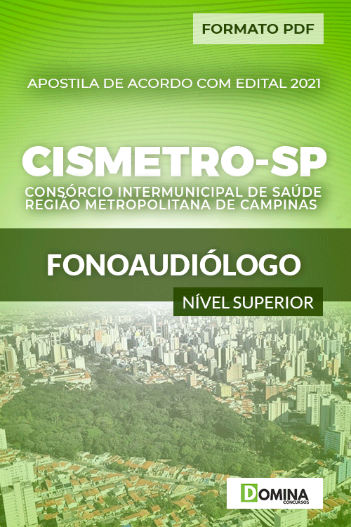 Apostila Processo Seletivo CISMETRO SP 2021 Fonoaudiólogo