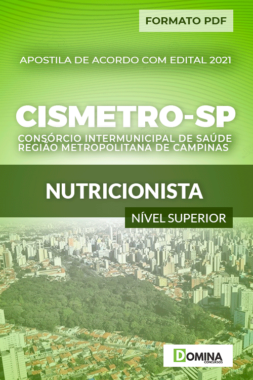 Apostila Processo Seletivo CISMETRO SP 2021 Nutricionista