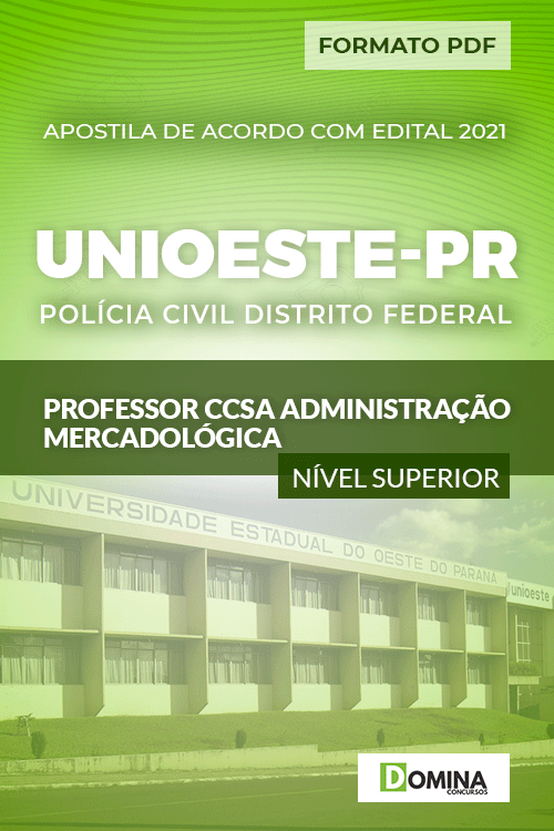 Apostila Unioeste PR 2021 Prof CCSA Administração Mercadológica