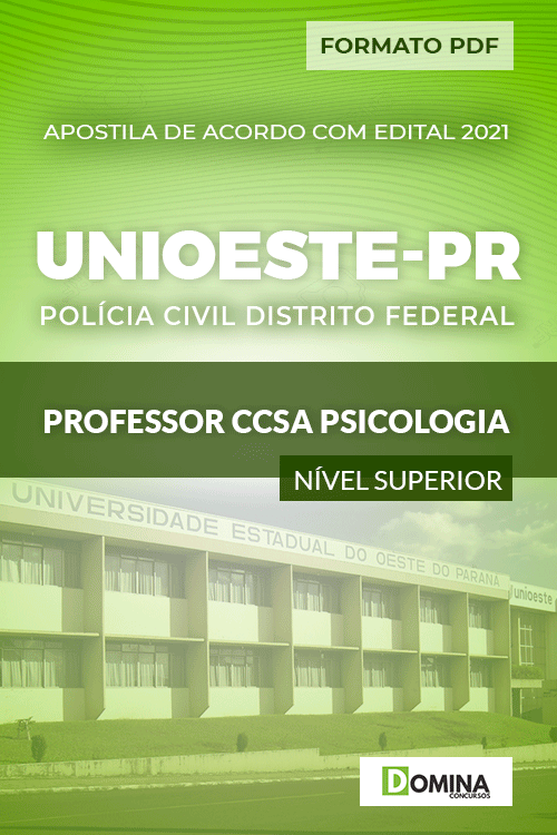 Apostila Seletivo Unioeste PR 2021 Professor CCSA Psicologia