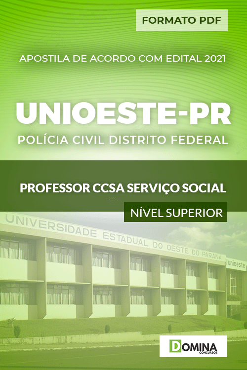 Apostila Seletivo Unioeste PR 2021 Professor CCSA Serviço Social