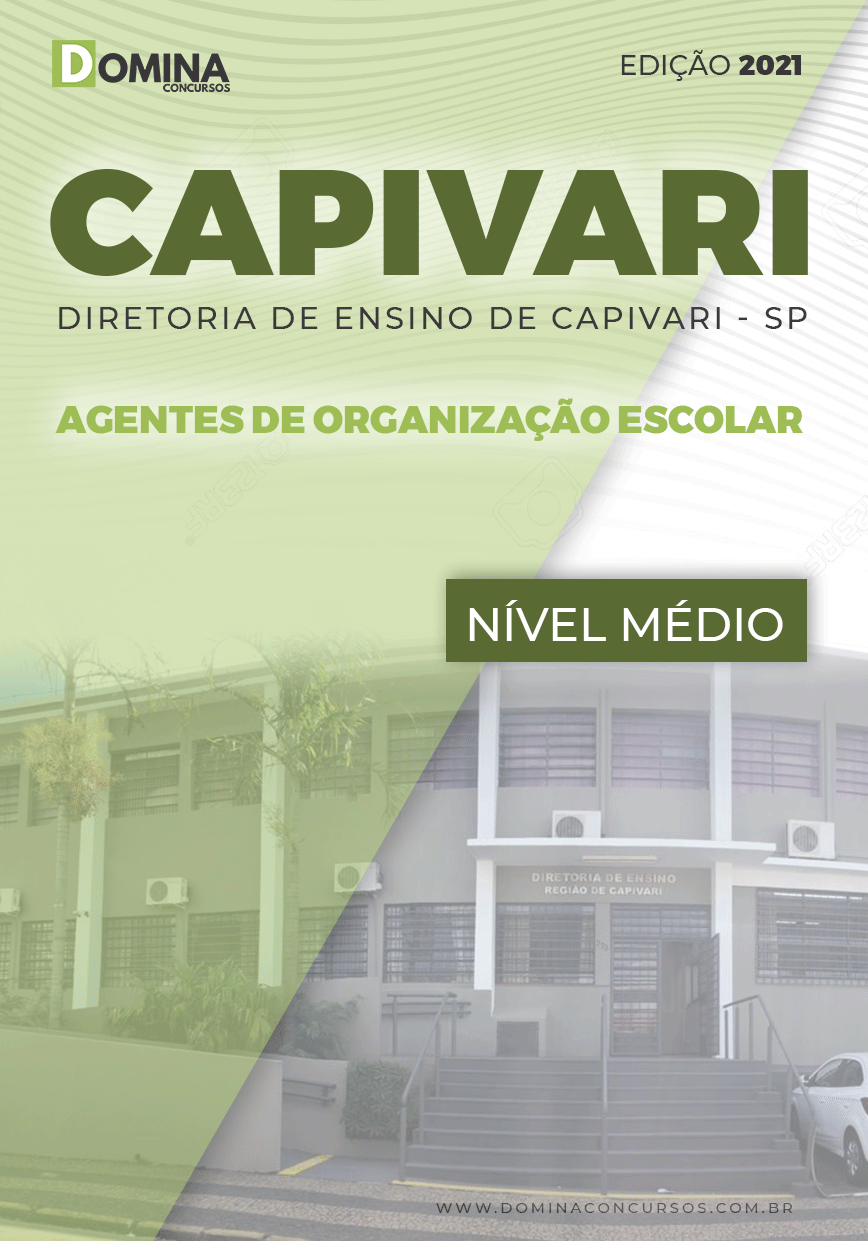 Apostila Diretoria Ensino Capivari SP 2021 Agente Organização Escolar