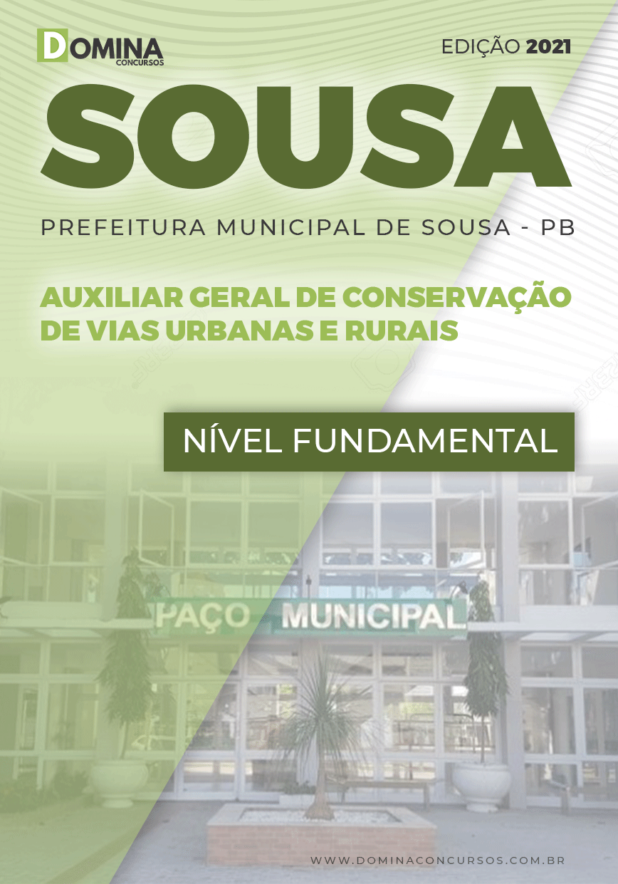 Apostila Concurso Pref Sousa PB 2021 Auxiliar Geral