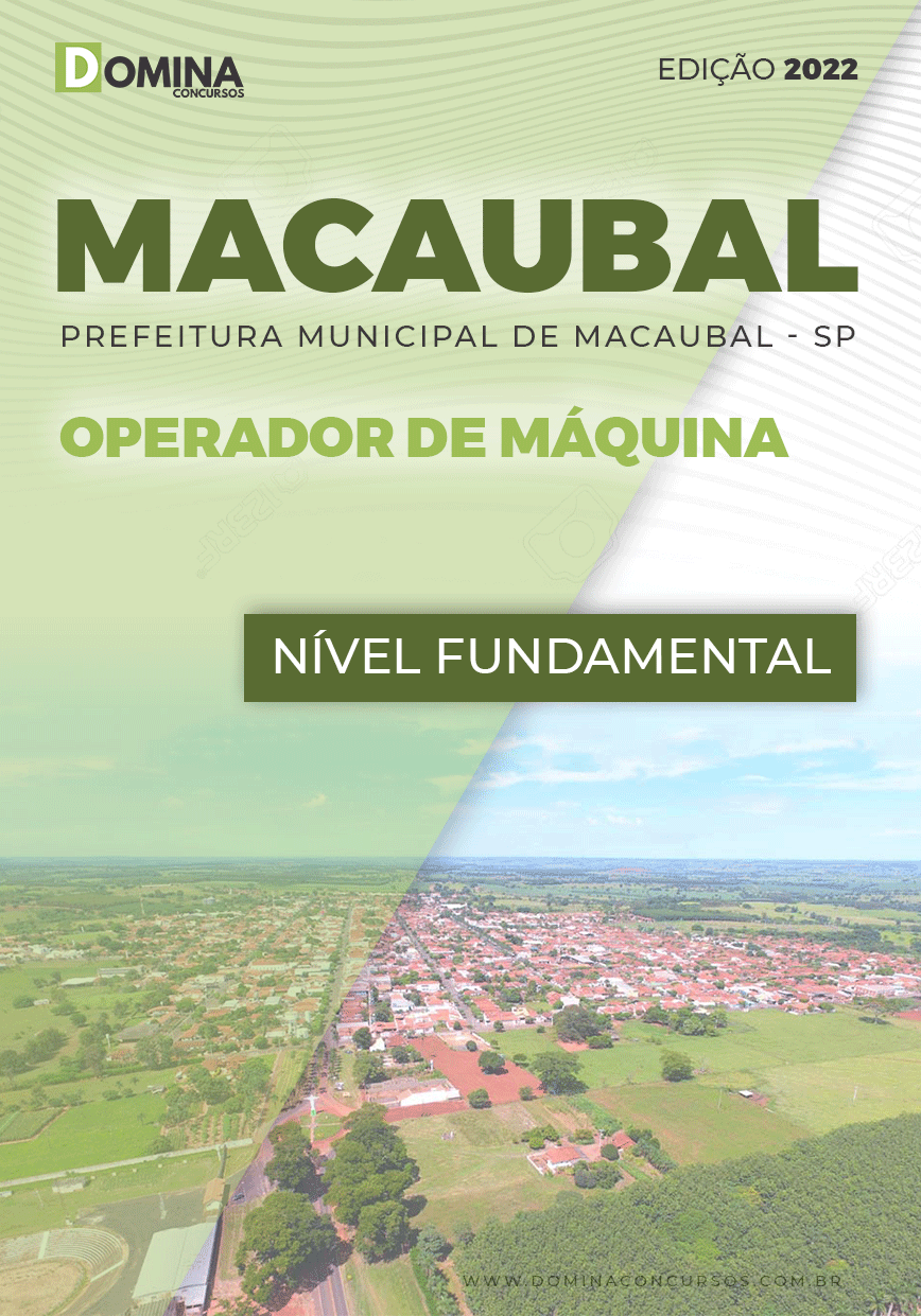 Apostila Pref Macaubal SP 2022 Operador de Máquina