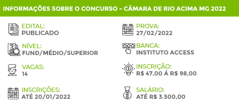 Apostila Concurso Câmara Rio Acima MG 2022 Vigia