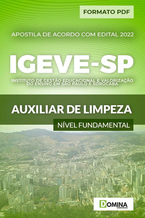 Apostila Concurso IGEVE SP 2022 Auxiliar de Limpeza