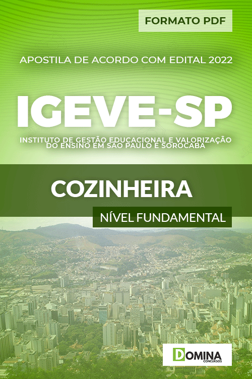 Apostila Digital Concurso IGEVE SP 2022 Cozinheira