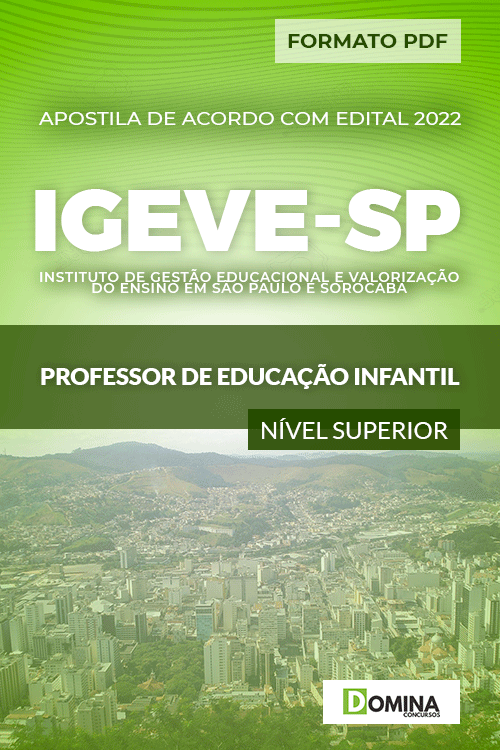 Apostila Concurso IGEVE SP 2022 Professor de Educação Infantil