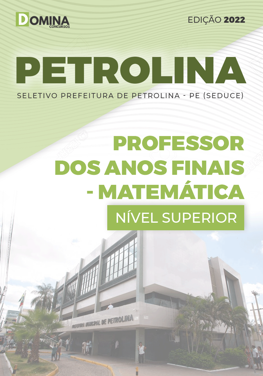 Apostila SEDUCE Petrolina PE 2022 Professor Matemática