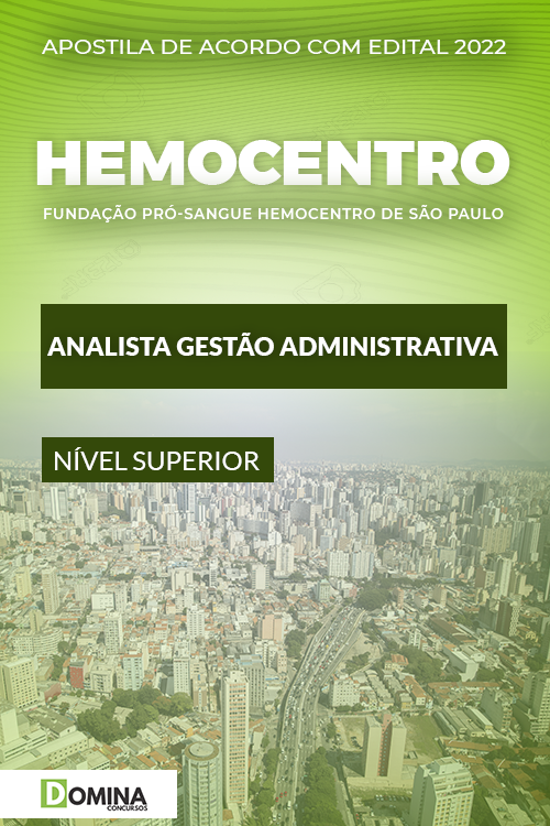 Apostila Hemocentro SP 2022 Analista Administrativa