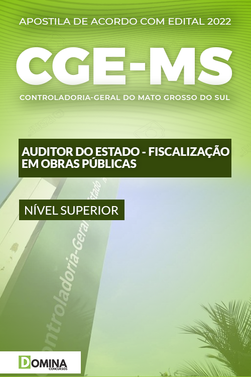 Apostila CGE MS 2022 Auditor Fiscalização Obras Públicas