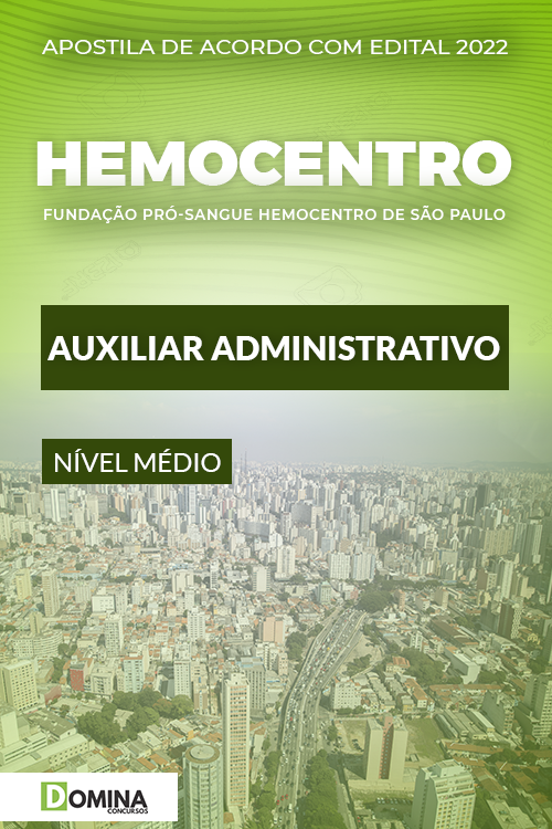 Apostila Hemocentro SP 2022 Auxiliar Administrativo
