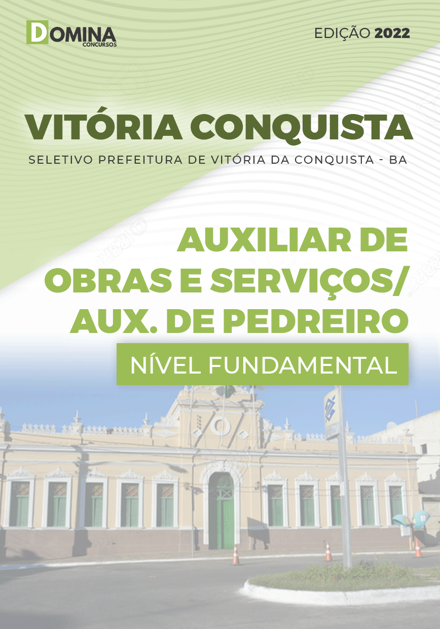 Apostila Pref Vitória Conquista BA 2022 Aux. Obras Serv. Pedreiro