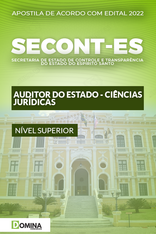 Apostila SECONT ES 2022 Auditor Estado Ciências Jurídicas