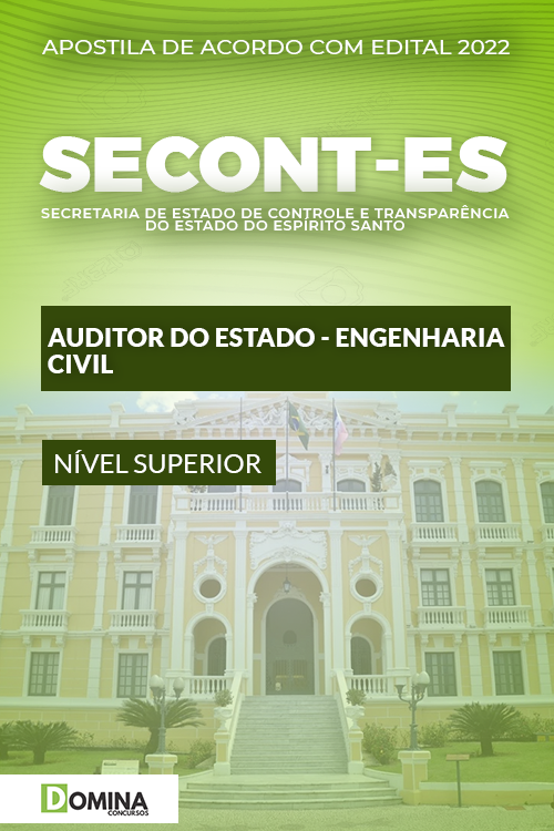 Apostila SECONT ES 2022 Auditor Estado Engenharia Civil