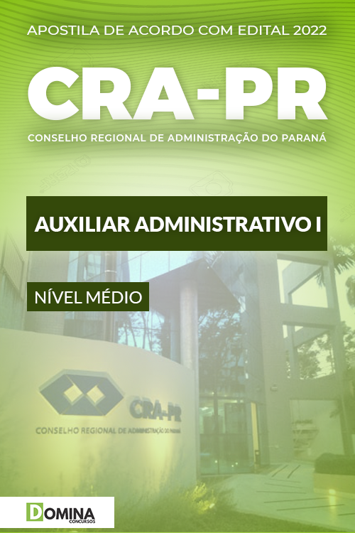 Apostila Digital CRA PR 2022 Auxiliar Administrativo