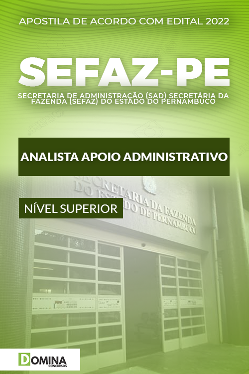 Apostila SEFAZ PE 2022 Analista Apoio Administrativo