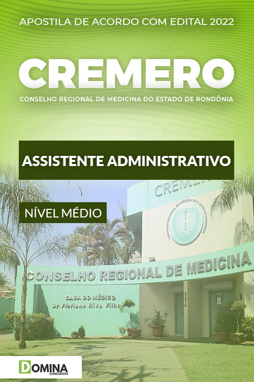 Apostila Concurso CREMERO RO 2022 Assistente Administrativo