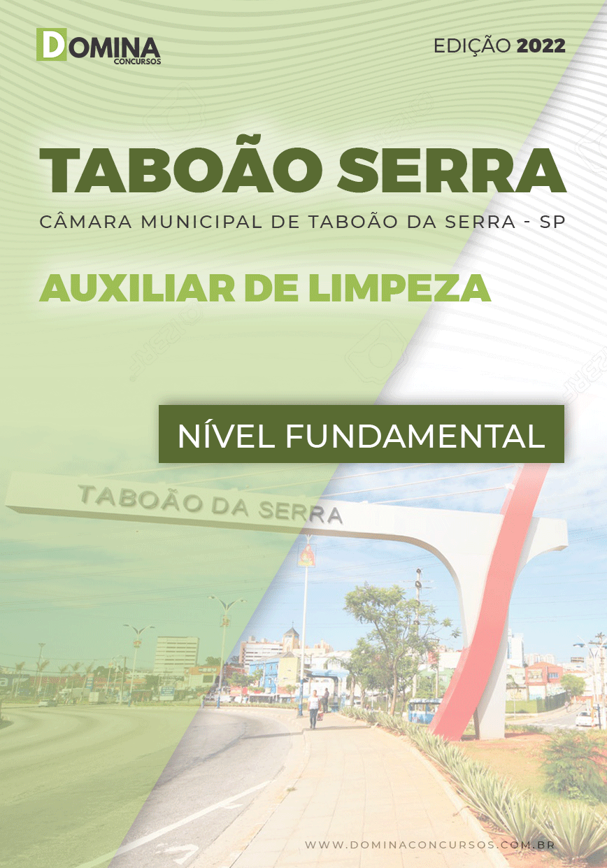 Apostila Câmara Taboão Serra SP 2022 Auxiliar Limpeza