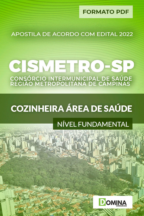 Apostila CISMETRO SP 2022 Cozinheira Área Saúde