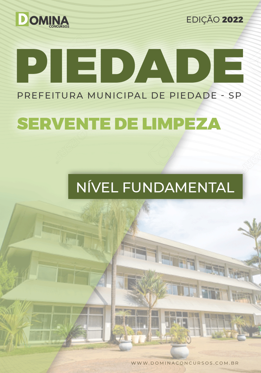 Apostila Digital Pref Piedade SP 2022 Servente Limpeza