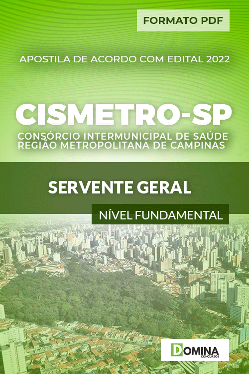 Apostila Concurso CISMETRO SP 2022 Servente Geral