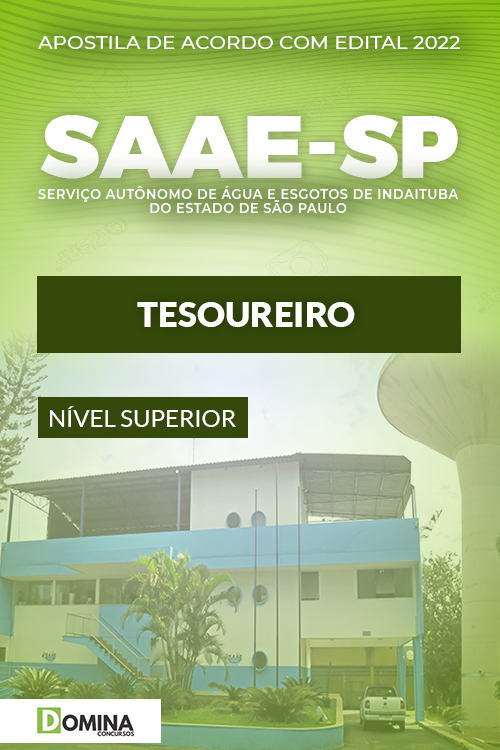 Apostila Digital SAAE Indaiatuba SP 2022 Tesoureiro