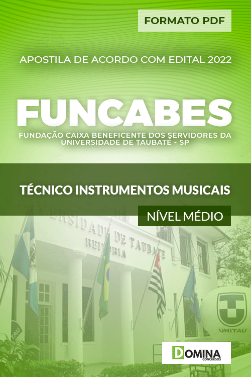 Apostila Funcabes SP 2022 Técnico Instrumentos Musicais