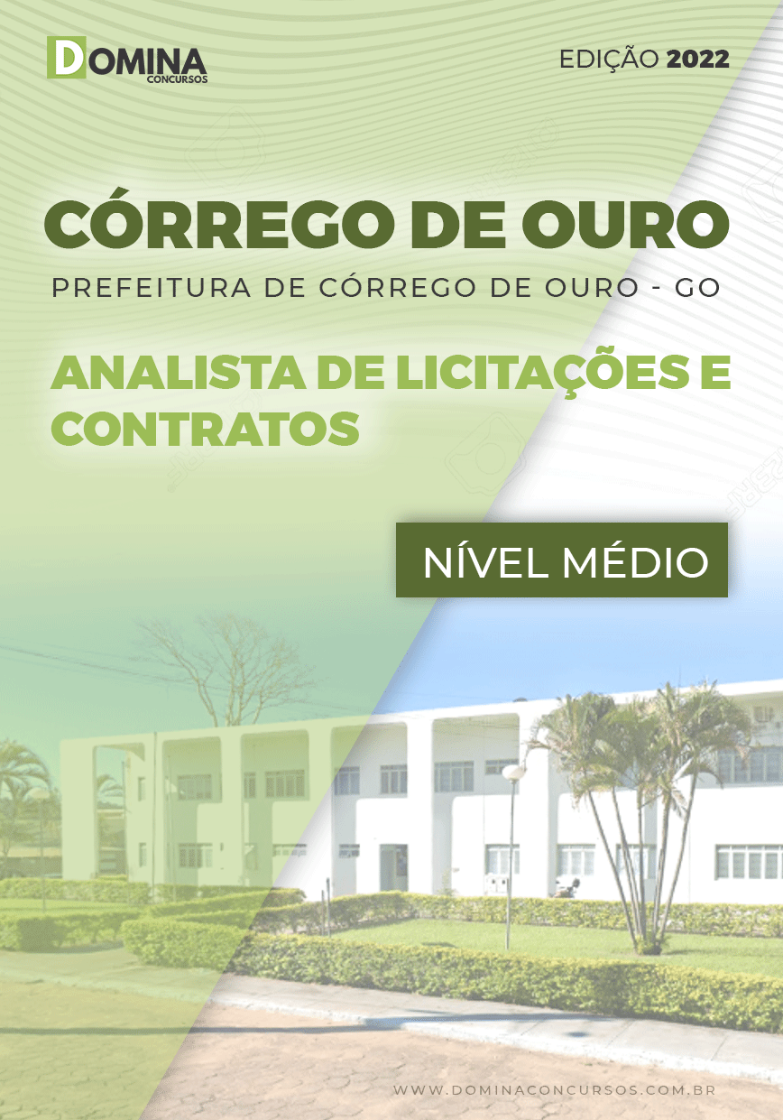 Apostila Pref Córrego Ouro GO 2022 Analista Licitações Contratos